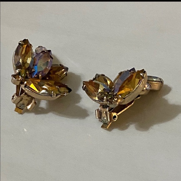 Vintage Albert Weiss Rhinestone Clip-on Earrings 1950’s - Picture 10 of 11